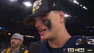 JJ McCarthy Interview after 2024 National Championship Win [upl. by Ardnwahs767]