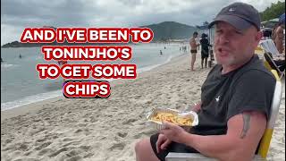 83 Eddys Chip Shop Chip Review CAMBURI BEACH BRAZIL [upl. by Enaamuj]