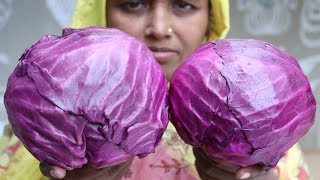 Village Food Farm Fresh Red Cabbage Recipe Village Style Farm Fresh Purple Cabbage and Potato Curry [upl. by Allerym]