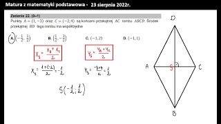 Zad 22 Planimetria Współrzędne środka odcinka [upl. by Doley]