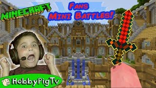 Minecraft Mini Battles HobbyPig  Fans Who Wins Video Games HobbyPigTV [upl. by Elson]