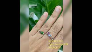 Chrome diopside tanzanite and rhodolite stacking rings handcrafted in the Philippines [upl. by Bender534]