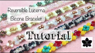 Reversible Lucerna Bicone Bracelet  Beaded Jewelry Making Tutorial [upl. by Castora]