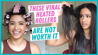 These VIRAL heated rollers are NOT worth it 😩 Honest Remington Proluxe hair rollers review amp demo [upl. by Aicilf561]