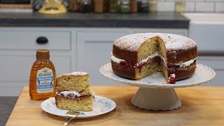 How to make a Honey Victoria Sponge Cake [upl. by Aceissej791]