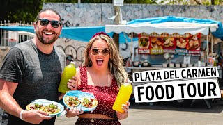 Ultimate MEXICAN FOOD TOUR  Playa del Carmen Travel Vlog  Street Tacos Carnitas Crickets amp MORE [upl. by Nosinned]