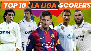 The top 10 goal scorers in La Liga history [upl. by Vedis217]