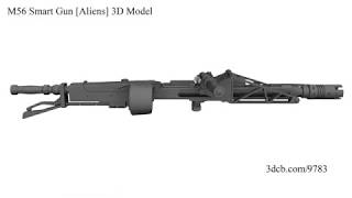 M56 Smart Gun Aliens 3D Model [upl. by Okihsoy328]