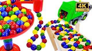 Marble Run ASMR Race ☆ HABA Slope amp Dump Truck Excavator Ambulance Forklift Garbage Truck Tractors [upl. by Verlee755]