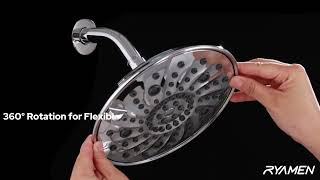 8Inch Large Rain Shower Head Installation Video [upl. by Peoples]