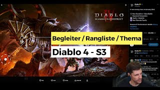 Diablo 4  Season 3 Die ersten Infos Begleiter Rangliste Thema [upl. by Torrance]