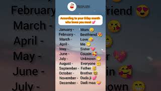 According to your bday month who loves you most 💕  shorts quotes tranding reels viralvideo [upl. by Isaacs]