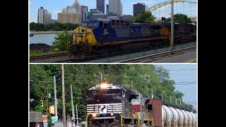 Railfanning Pittsburgh Area NS And CSX HD [upl. by Aicilanna]