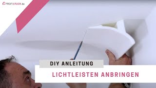 Lichtleisten anbringen Anleitung Licht Stuckleisten Montage  einfach und schnell [upl. by Marlo]