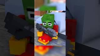 Can they escape zombies😳 shorts minecraft animation [upl. by Garbe]