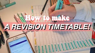 how to make a revision timetable quick easy simple  effective [upl. by Godfrey]