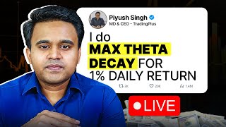 5000 DAILY RETURN  MAX THETA DECAY STRATEGY  LIVE TRADING  TRADING PLUS  livetrading [upl. by Norman]