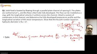 NPTEL Convective Heat Transfer noc24 me112  Tutorial 5th week  25082024 [upl. by Horst806]