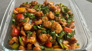 CHILLI PRAWNS  CHILLI GARLIC PRAWNS  RESTAURANT STYLE [upl. by Baerl]