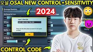 UPDATE 30 오살 OSAL NEW BEST SENSITIVITY  CODE AND BASIC SETTING CONTROL PUBG MOBILE [upl. by Osmo265]