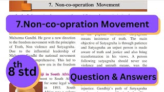 8th Std  History  Chapter 7 Non cooperation movement questions answers from textbook  Class 8 [upl. by Varden]