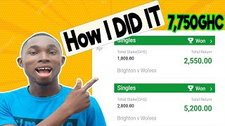 How I won 7750ghc using this strategy on Sportybet  Win bet with this trick  Betting Tricks [upl. by Yeliab]