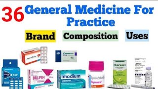 Common Medicine for General Medical Practice  Medicine Brand Name Composition Use [upl. by Ahtabat732]