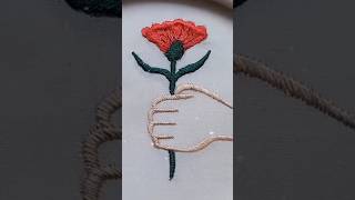 Red and black rose with hand embroidery embroiderydesign machine [upl. by Nonna578]