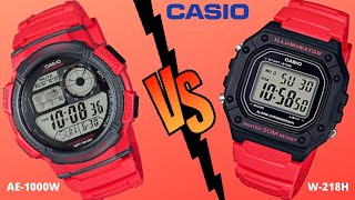 CASIO AE1000W VS W218H  REVIEWS DIGITAL WATCH  BEST BUDGET  SQUARE VS ROUND MODEL [upl. by Antoine576]