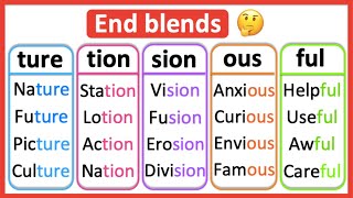 End blends 🤔  Phonics lesson  Learn with examples [upl. by Hairym]