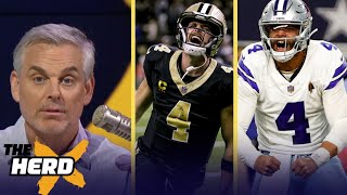 THE HERD  Colin Cowherd reacts Saints beat Cowboys 4419 Open with 6 straight td Drives in Blowout [upl. by Vorfeld]