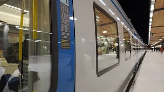 Sweden Uppsala Central boarding SL train to Stockholm City [upl. by Kubetz]