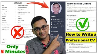 How to Create a Professional CV  How to Make Professional BioDataResume  sajilocvcom [upl. by Zacharias552]