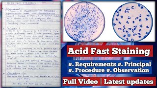 Acid Fast Staining  Requirements Principal Procedure Observation amp Results of Staining [upl. by Yras]