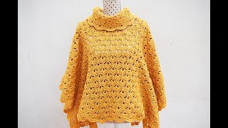 Poncho o capa de mujer a crochet MAJOVEL muy fácil y rápido crochet ganchillo fácil [upl. by Ahseela]