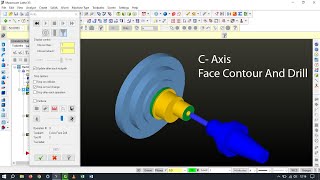 MasterCam X5  CAxis Lathe Example  Face Contour amp Face Drill [upl. by Graff]