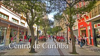 Curitiba Downtown  Walking Tour 4K [upl. by Anivlis]