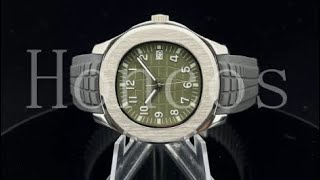 Custom Made Mods Aquanaut Watch 5167A 5168G want to be Khaki Green dial Black Rubber band NH35 [upl. by Ainniz]