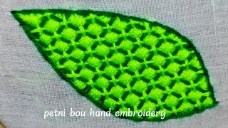 PUNTADA FANTASÍA PARA BORDAR UNA HOJAromanian stitch embroidery bordados de flores [upl. by Barbour538]