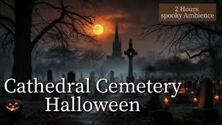 🎃 Haunting Halloween Night at the Cathedral Cemetery ♫  2 Hours Spooky Ambience 🕯️ [upl. by Johnnie109]