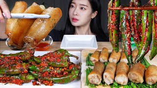 레전드 매운 고추김치🌶 바삭고소 통대창 ASMR MUKBANG  Spicy Chili Kimchi amp Grilled Beef Large Intestines Daechang [upl. by Attevaj]