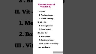 dailyshorts vitamink classification types science vitamins biochemistry medications medical [upl. by Titania]