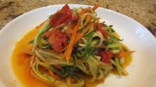 Zucchini Spaghetti Noodles With Fresh Garden Sauce [upl. by Demetre]