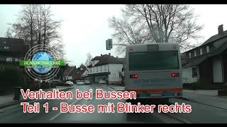 Verhalten bei Bussen Teil 1  Bus mit Blinker an d Haltestelle Fahrstunde Prüfungsfahrt [upl. by Darbee]