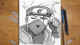 How to Draw Kakashi Hatake  StepbyStep Anime Drawing Tutorial [upl. by Nagle]