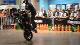 Z250 Stunt Riding indoor [upl. by Akihsat357]