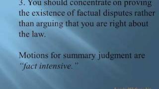 9 Tips for Defeating a Motion for Summary Judgment [upl. by Iniffit]