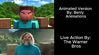 Minecraft Movie Trailer Animated Vs Live Action [upl. by Akiemat]