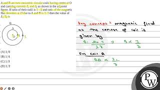 A and B are two concentric circular coils having centre at O and carrying currentsampnbspI1 and I [upl. by Ablasor]