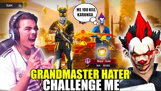 Grandmaster Hater Call me Noob😡 He Challenge Me for Highest Kill on Br Ranked😱 Garena free fire [upl. by Nuhs]